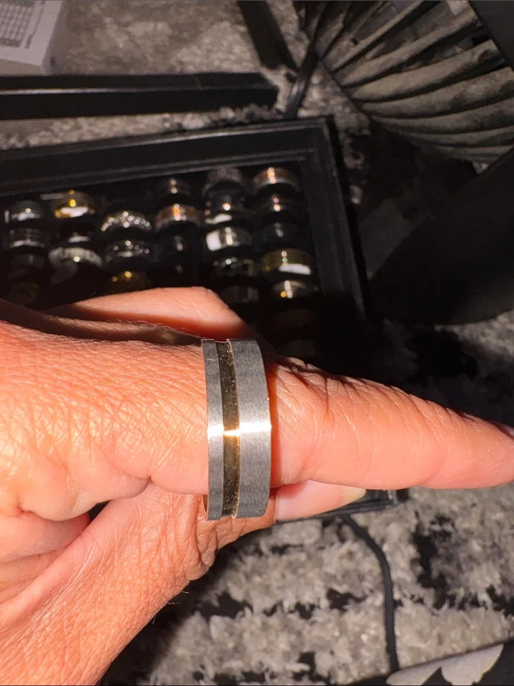 Two-Tone Stainless Steel and Gold Band Ring